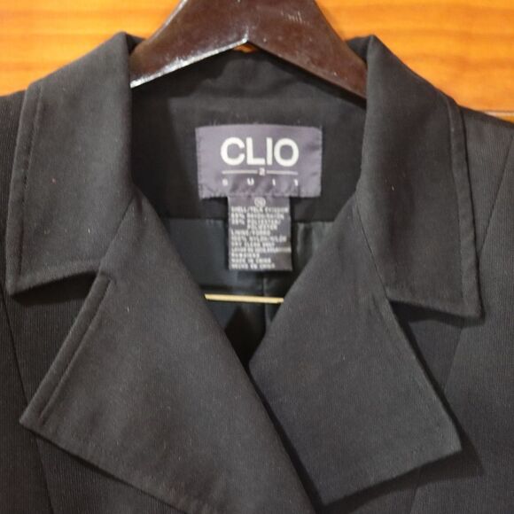 CLIO Black Double Breasted Vintage Pant Suit 10 - Picture 2 of 16